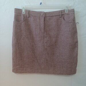 Cupcake and Cashmere skirt short maroon‎ houndstooth pattern mini sz 12
